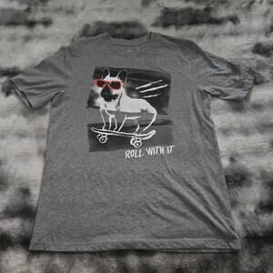 Wonder Nation Roll With It Dog Tee Boys XL 14/16 Gray Graphic T-Shirt NWOT